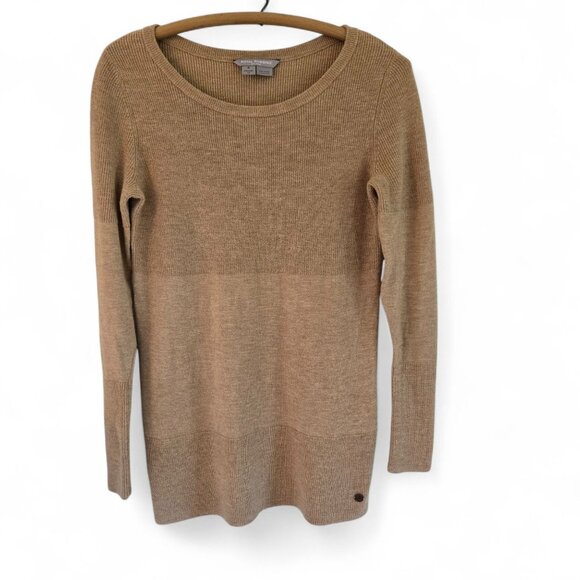 Royal Robbins Women's Wool Blend Camel Brown Textured Knit Sweater Small - Picture 3 of 16